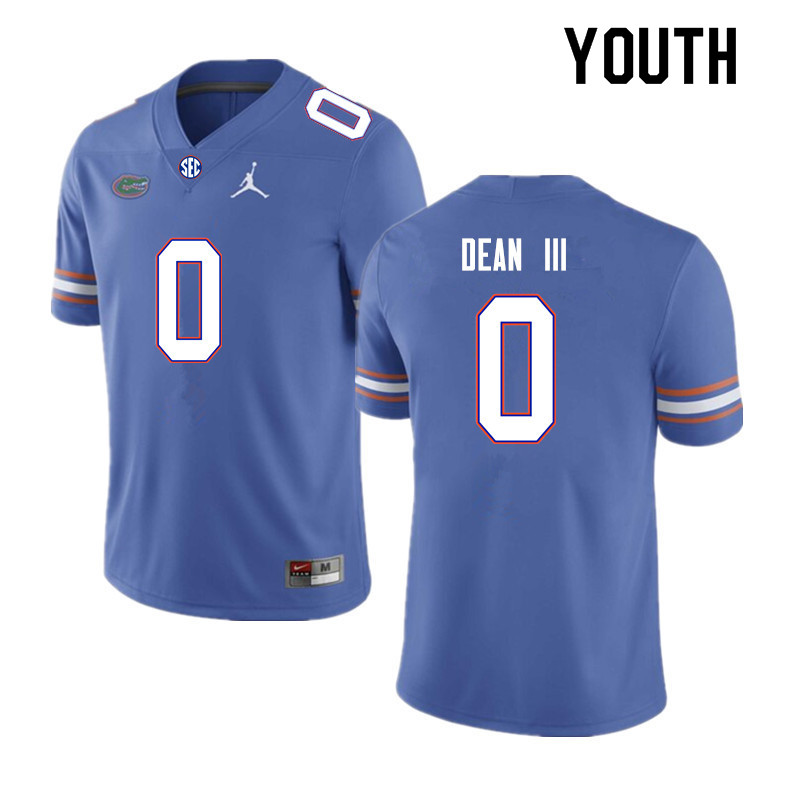 Youth #0 Trey Dean III Florida Gators College Football Jerseys Sale-Royal - Click Image to Close